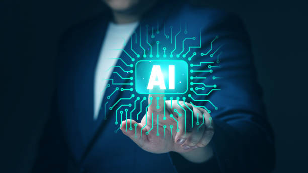 AI technology innovation concept. Artificial intelligence technology for supporting future robotic science and business management assistants with learning to work